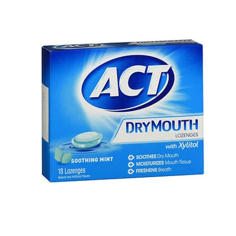ACT Dry Mouth Lozenges Soothing Mint 18 Count
