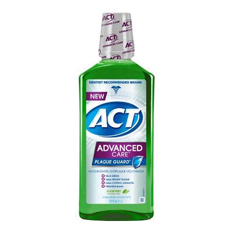 ACT Advance Care Clear Mild Mint Mouthwash 33.8 Oz