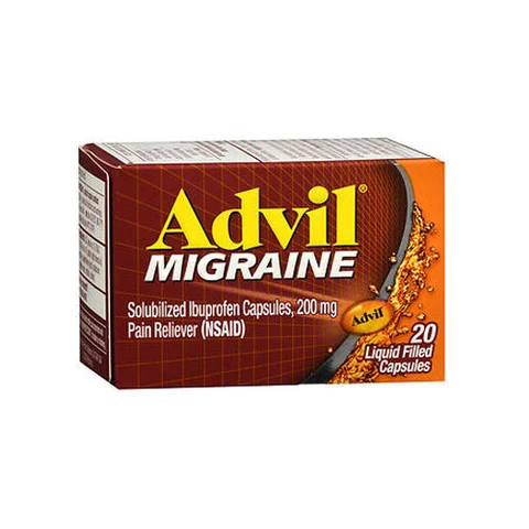 Advil Migraine Solubilized Ibuprofen Pain Reliever 200mg – 20 Liquid Gels
